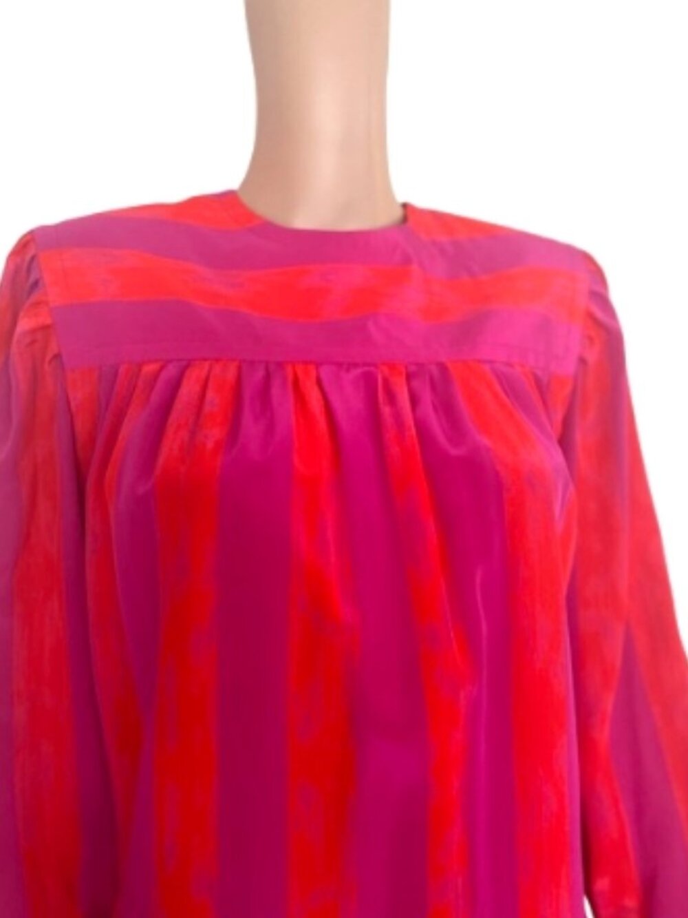 Adele Simpson Vintage Striped Dress – Size 6 - Pink/Orange Lightweight Loose fit - Picture 2 of 5